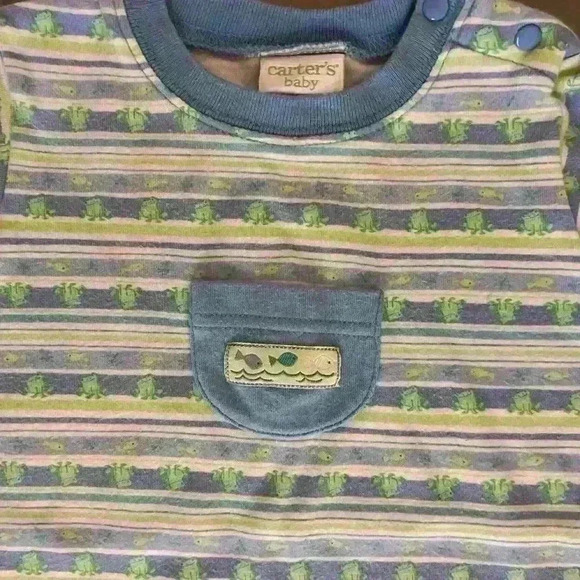 Vintage 100% cotton carters fish & frog romper. - Picture 6 of 6